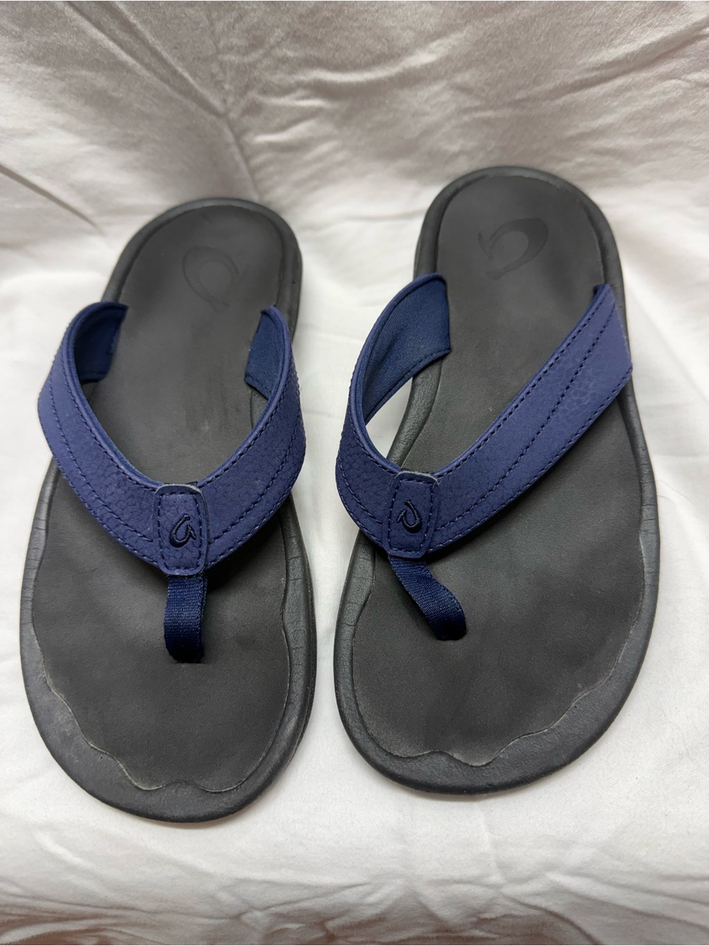 Olukai Ohana Womenโs Size 6 Navy Blue Comfort Flip Flop Sandals